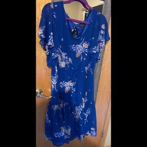 Royal Blue Floral Dress Torrid